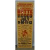 Image 1 : 2 pcs: 1936 Butte, MT rodeo poster, 15" x 44" & hand painted Butte Rodeo logo, 13" x 16"