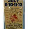 Image 2 : 2 pcs: 1936 Butte, MT rodeo poster, 15" x 44" & hand painted Butte Rodeo logo, 13" x 16"