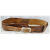 Image 2 : 2 pcs:  Visalia Stock Saddle Co. leather cuffs with tooled borders and tooled cartridge belt