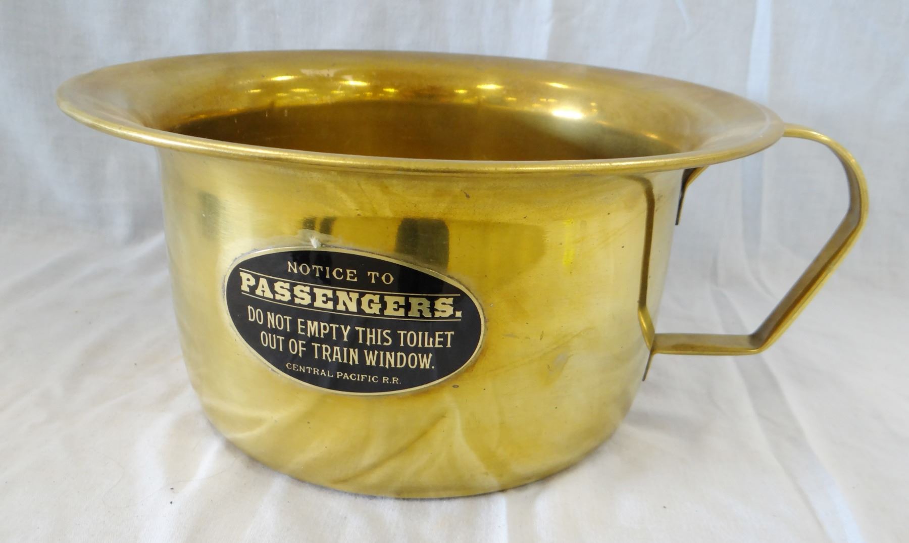 Central Pacific R.R. brass chamber pot