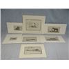 Image 1 : (7) Powell, Ace etchings, various sizes, all signed, all #1 of 50, Indian, Cowboy and Cabin scenes