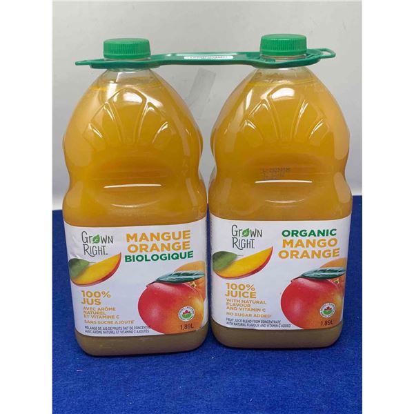 Grown Right Organic Mango Orange Juice (2 x 1.89L)