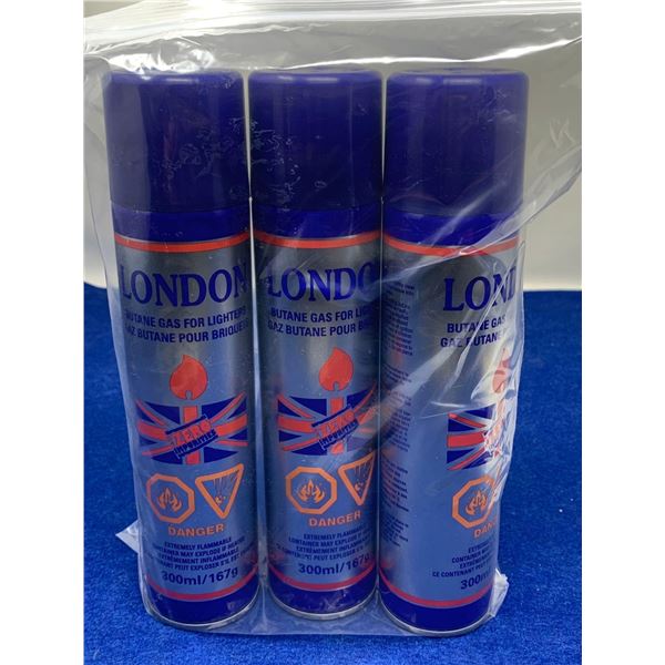 London Butane Gas for Lighters (3 x 300ml)