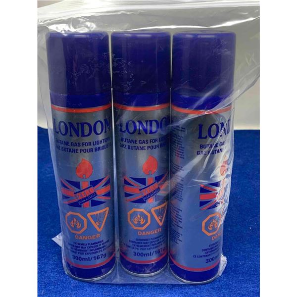 London Butane Gas for Lighters (3 x 300ml)