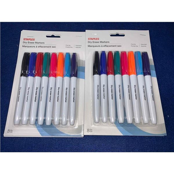 Dry Erase Markers-Assorted Colours (2 x 8) Fine tip