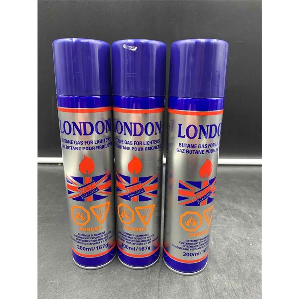 London Butane Gas for Lighters (3 x 300ml)