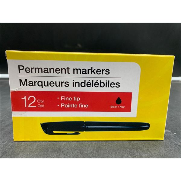 Permanent Markers (12ct) Fine Tip, Black
