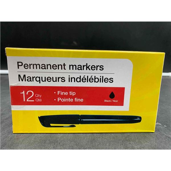 Permanent Markers (12ct) Fine Tip, Black