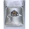 Image 1 : Ladies Silver .45 carat Citrine Solitaire Floral Ring