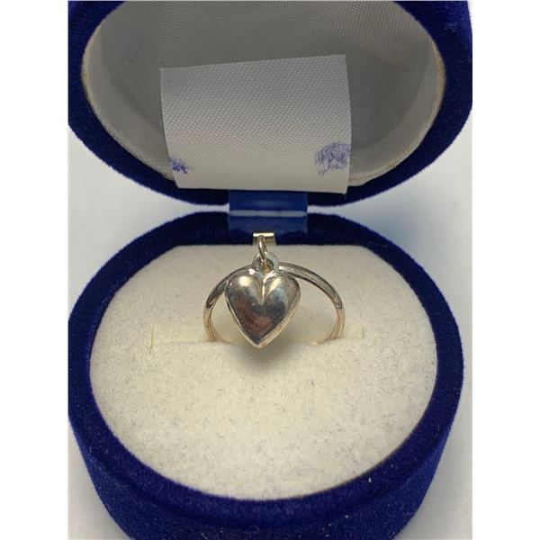 .925 Silver Heart Charm Belly Button Ring