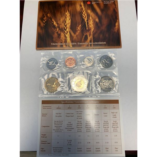 Royal Canada Mint 2004 Proof Sealed Coin Set with Certificate