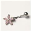 Image 1 : Silver Cubic Zirconia Belly Button, Suggested Retail Value $80
