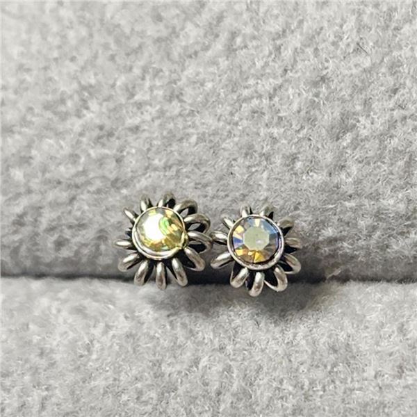 Silver Crystal Earrings, Suggested Retail Value $60