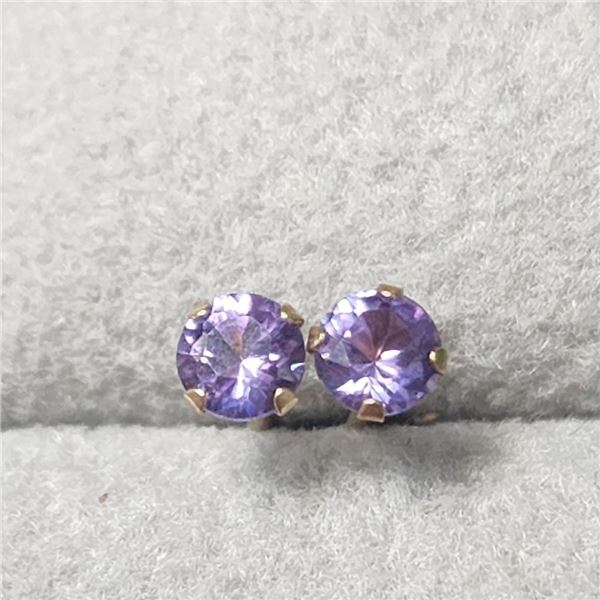 10K Yellow Gold Amethyst Earrings, Suggested Retail Value $240
