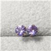 Image 1 : 10K Yellow Gold Amethyst Earrings, Suggested Retail Value $240