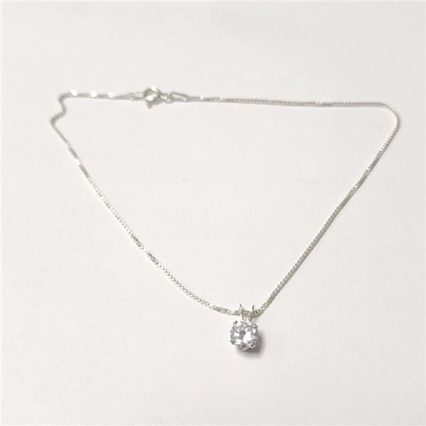 Silver 10" With Cz Charm Anklet, Suggested Retail Value $120