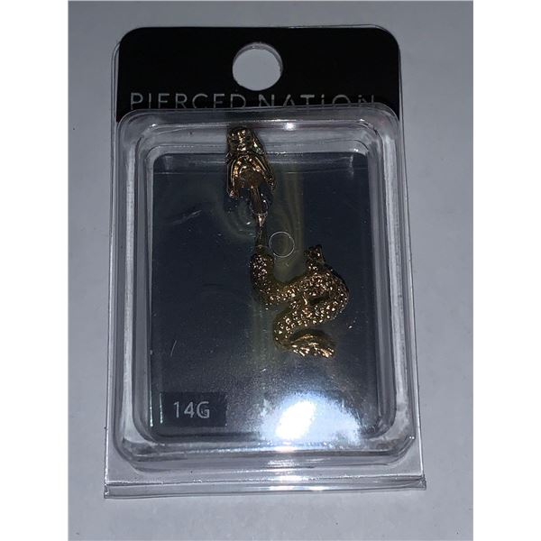 Pierced Nation 14G dragon belly button ring