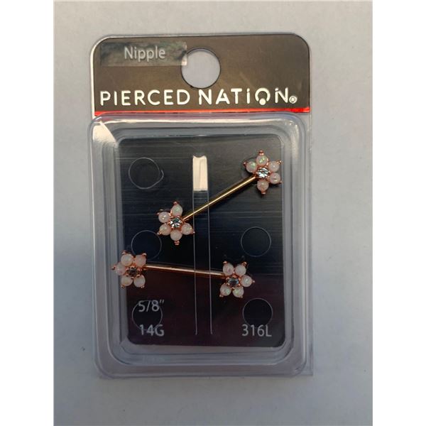 Pierced Nation 14G 5/8" Flower nipple rings