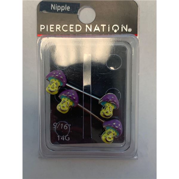 Pierced Nation 14G 9/16" Mushroom nipple rings