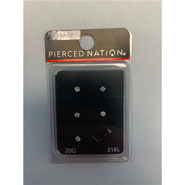 Pierced Nation CZ Solitaire 20g Studs