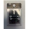 Image 1 : Pierced Nation CZ Heart Solitaires 1/2 inch silver 14g