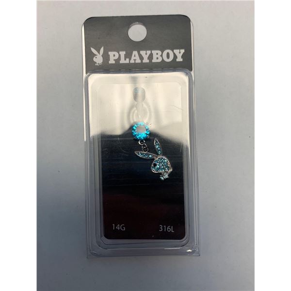 PLAYBOY Body Jewelry Blue Solitaire 14G