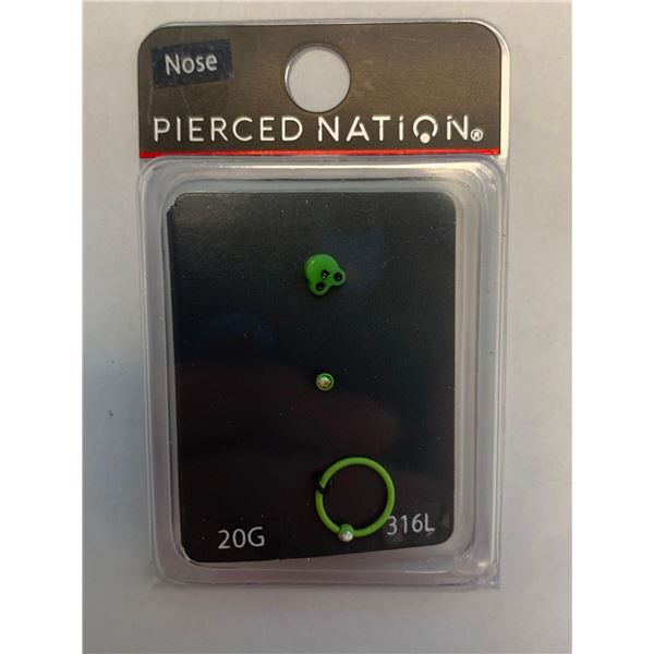 Pierced Nation Green jewelry 20G