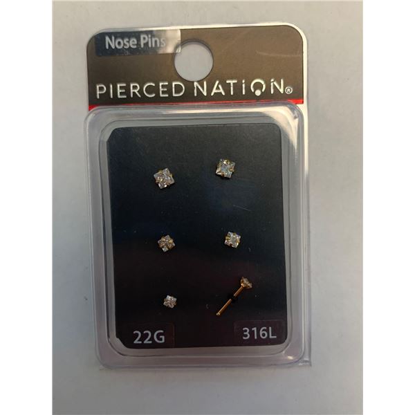Pierced Nation Solitaires Nose jewelry 22G