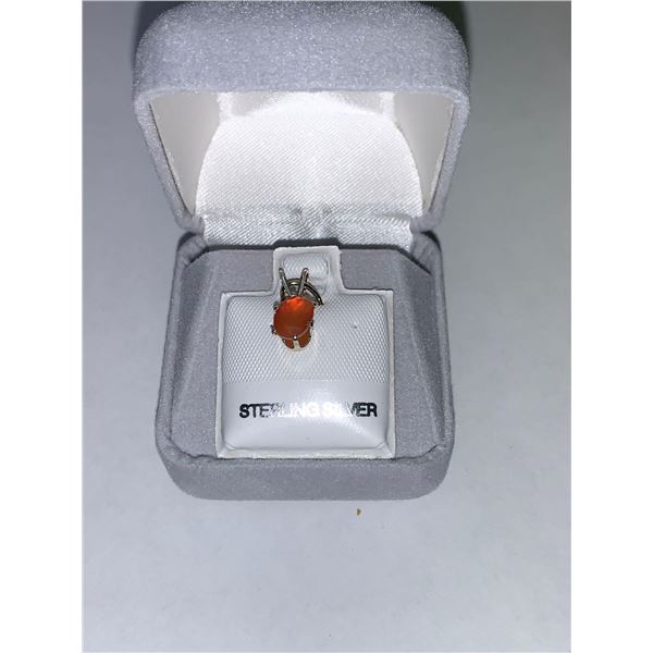 Silver Orange Garnet Pendant