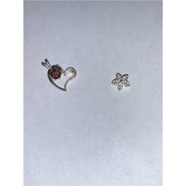 Silver Garnet Set Of 2 Pendants Suggested Retail Value $50