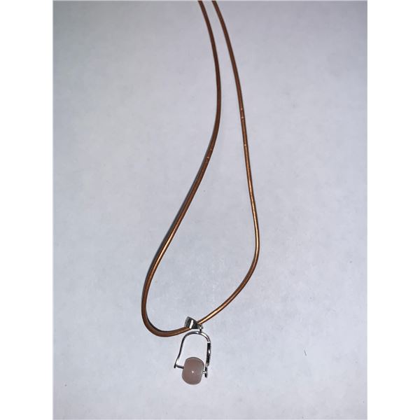 Silver Rose Quart With High Fashion Chord Necklace Suggested Retail Value $50