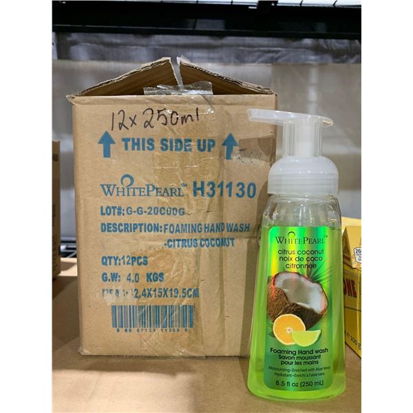 CASE LOT White Pearl Citrus Coconut Foaming Hand Wash 12x250ml