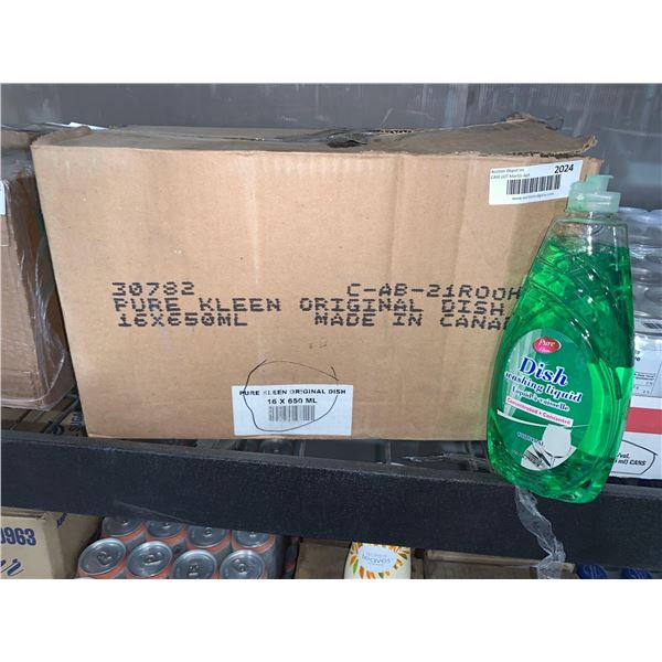 CASE LOT Pure Clean Original Dish Washing Liquid 16x650ml