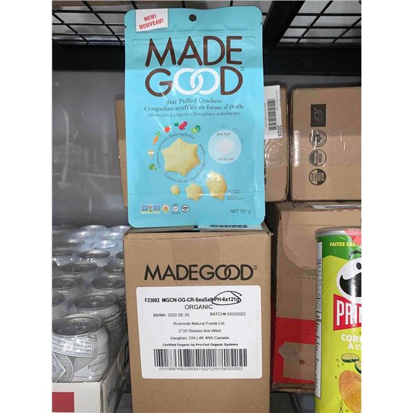 CASE LOT Made Good Star Puffed Crackers Sea Salt 6x121g