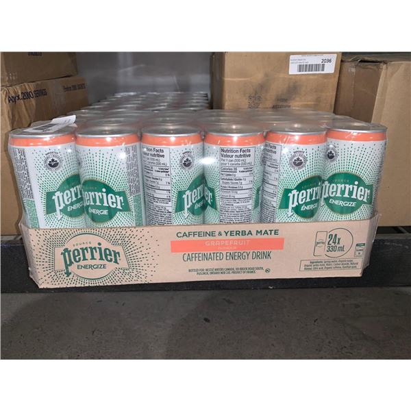 CASE LOT Perrier Caffeine & Yerba Mate Grapefruit Caffeinated Energy Drink 24 x 330ml