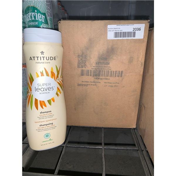 CASE LOT Attitude Natural Care Super Leaves Science Shampoo Soy Protein & Cranberries  6 x 473ml