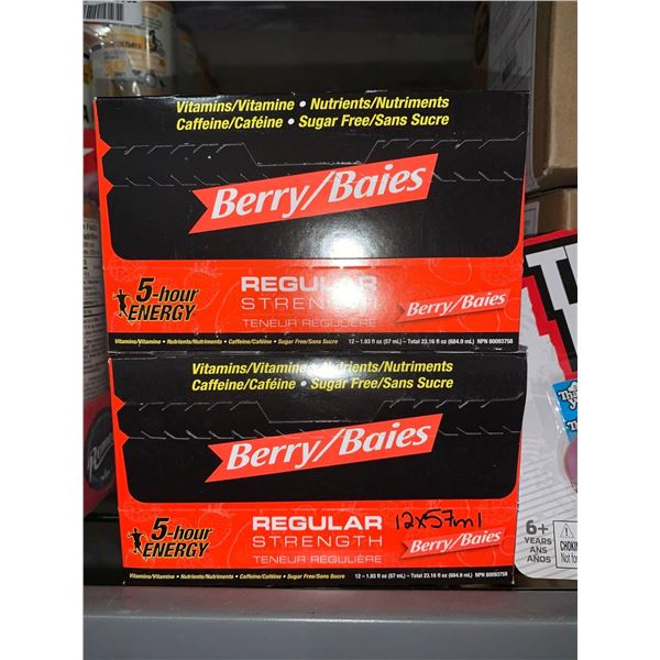 CASE LOT 5 Hour Energy Regular Strength 12x57ml x's 2 cases