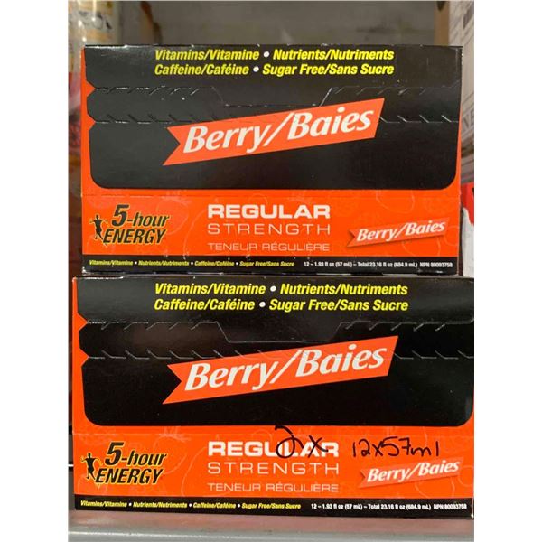 CASE LOT 5 Hour Energy Regular Strength 12x57ml x's 2 cases