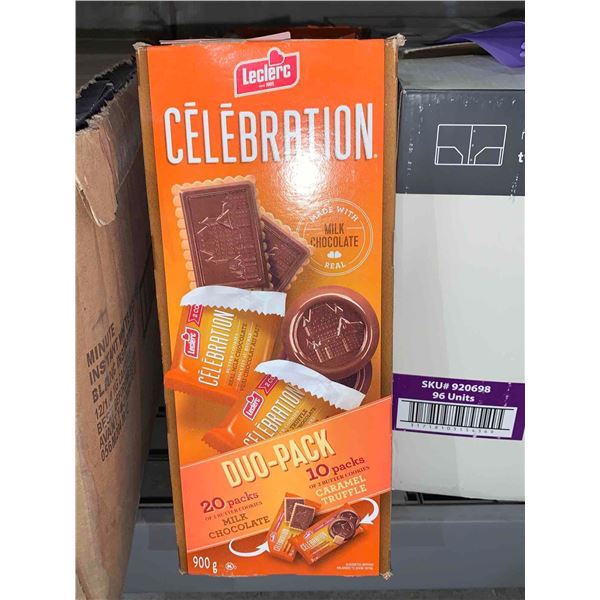 CASE LOT Leclerc Celebration Milk Chocolate Cookies 20packs of 2 (900g)