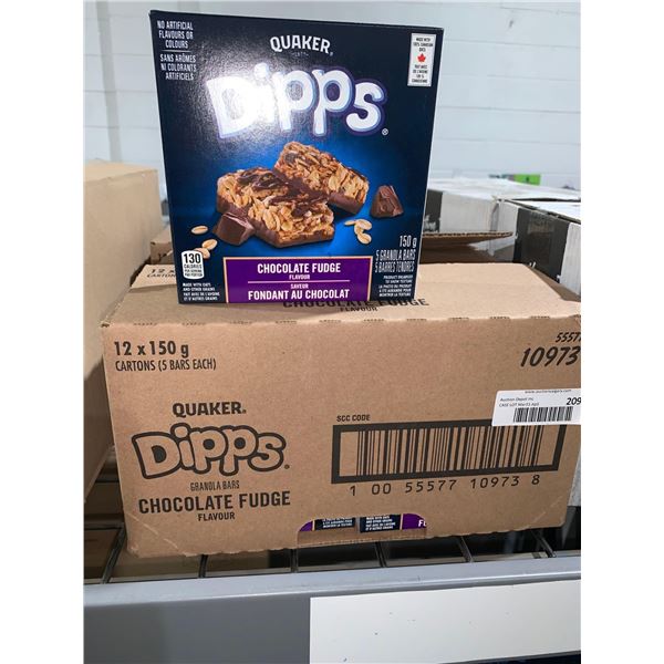 CASE LOT Quaker Dipps Chocolate Fudge Snack Bars 12x150g