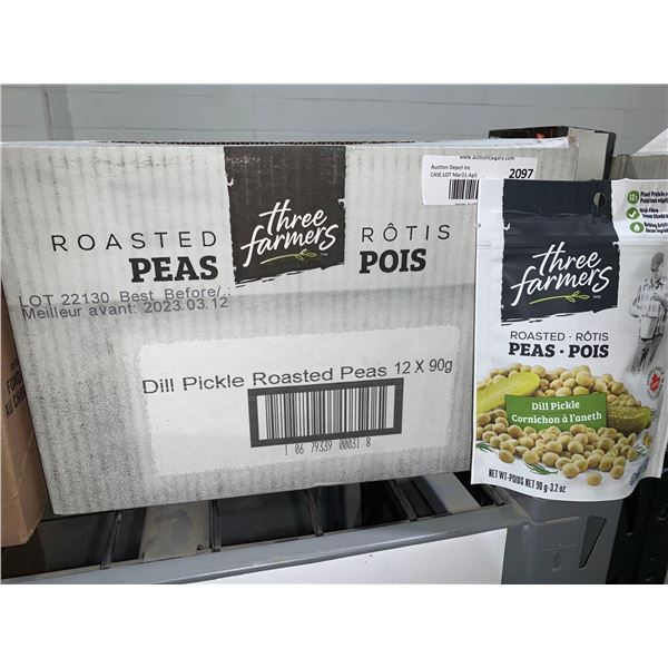 CASE LOT Three Farmers Dill Pickle Roasted Peas 12x90g