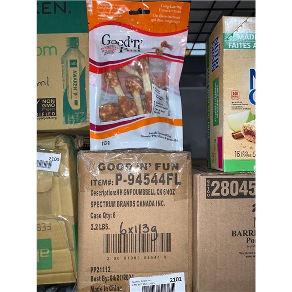 CASE LOT Good n Fun Dumbbell Chicken Dog Treats 6x113g