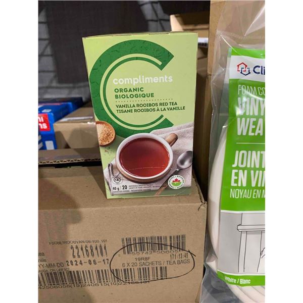 CASE LOT - Compliments Organic Vanilla Rooibos Red Tea 6X20 Tea Bags