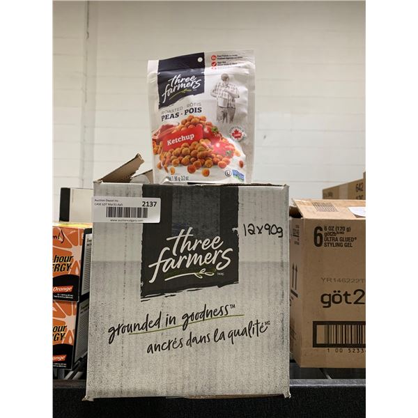 CASE LOT - Three Farmers Ketchup Roasted Peas - 12x90g