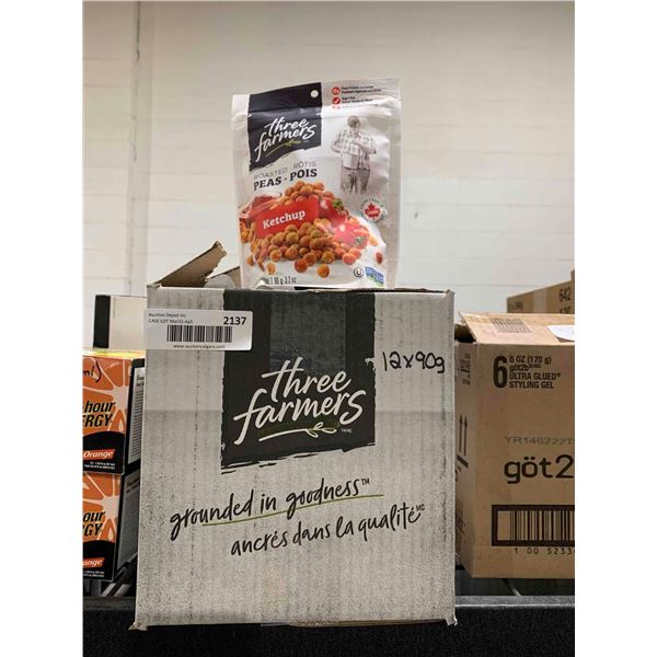 CASE LOT - Three Farmers Ketchup Roasted Peas - 12x90g