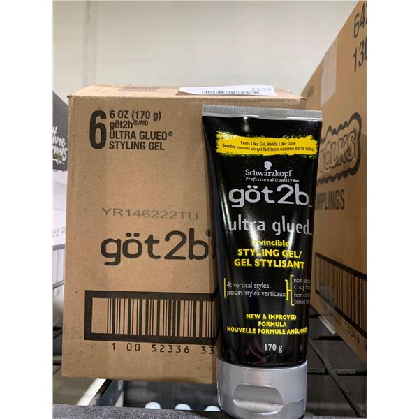 CASE LOT - Got2B Ultra Glued Hair Styling Gel 6x6oz
