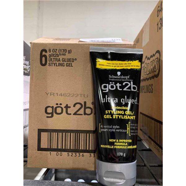 CASE LOT - Got2B Ultra Glued Hair Styling Gel 6x6oz