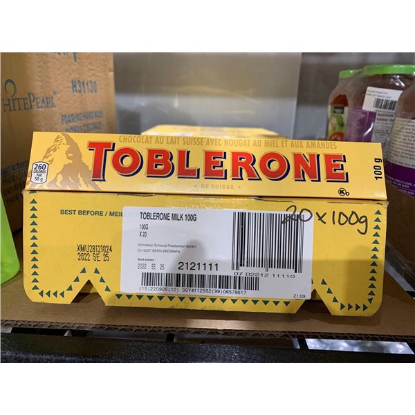 CASE LOT - Toblerone Chocolate Bars 20 x 100g
