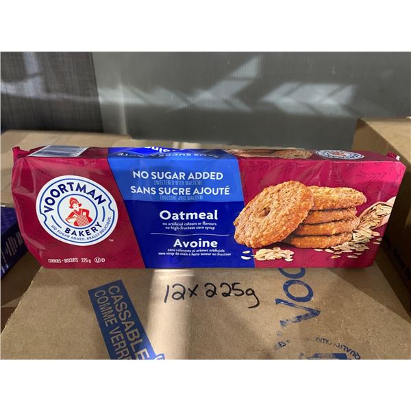 CASE LOT Voortman Oatmeal Cookies - No Sugar Added 12x225g