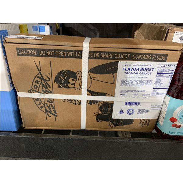 CASE LOT - Flavor Burst Tropical Orange Flavored Syrup Concentrate 3.785L